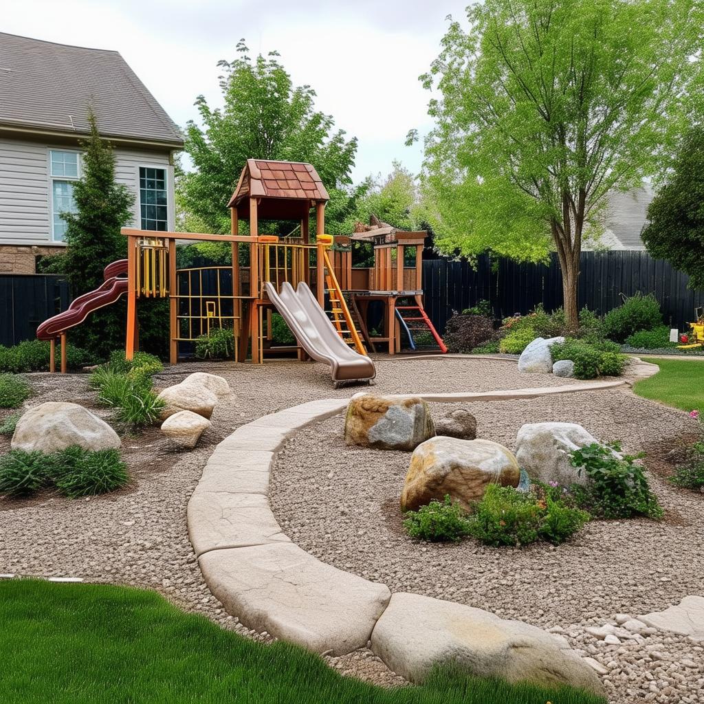 Playful Backyard Designs: Integrating Rocks with Kid-Friendly Playgrounds