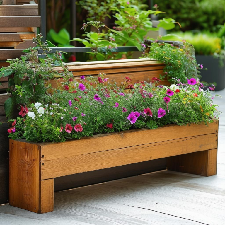 Spruce Up Your Outdoor Space with Creative Bench Planter Box Decor