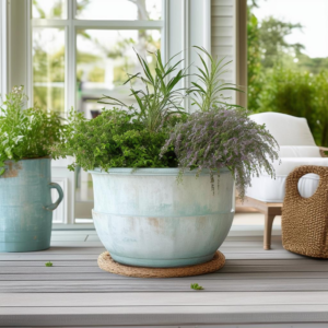 Serene Coastal-Inspired Garden Planter