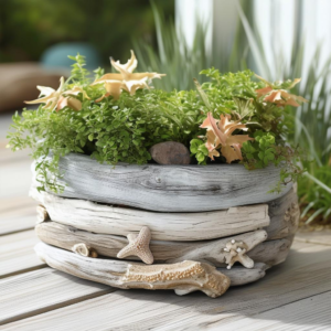 Seaside Serenity: Enhance Your Garden with Driftwood Accents and Beach Vibes