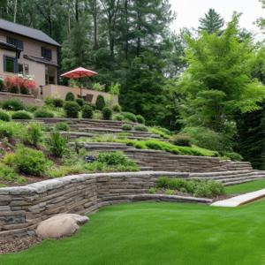 Sloping to Stunning: Terraced Terrain & Retaining Walls for Landscape Beauty