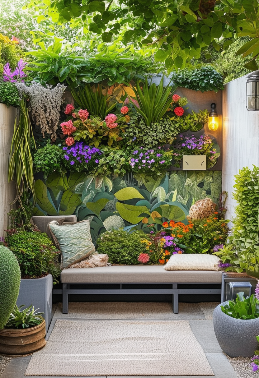 Charming and Creative Small Garden Wall Ideas