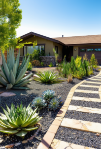 Drought-resistant front yard landscaping inspiration