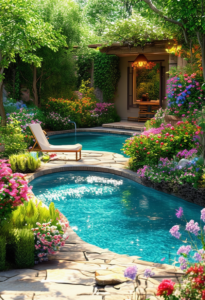 Tiny Oasis: A Cozy Garden Retreat with Pool