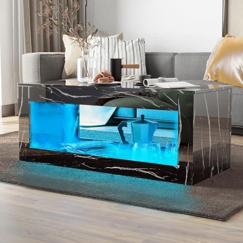 Versatile Lift Top Coffee ​Table‍ with LED Light⁣ & Storage